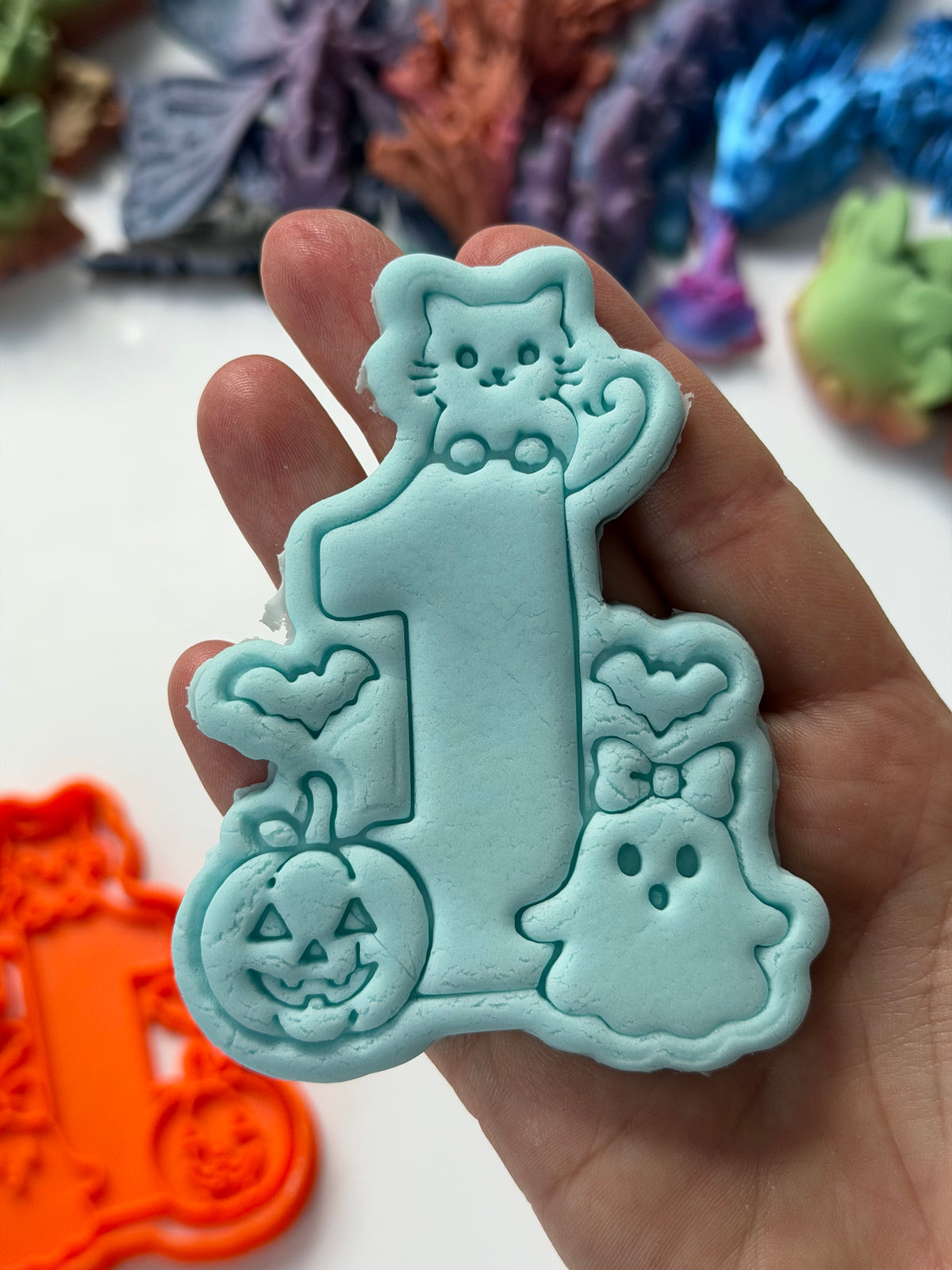 Halloween Number One Cat Ghost Pumpkin cutter + stamp