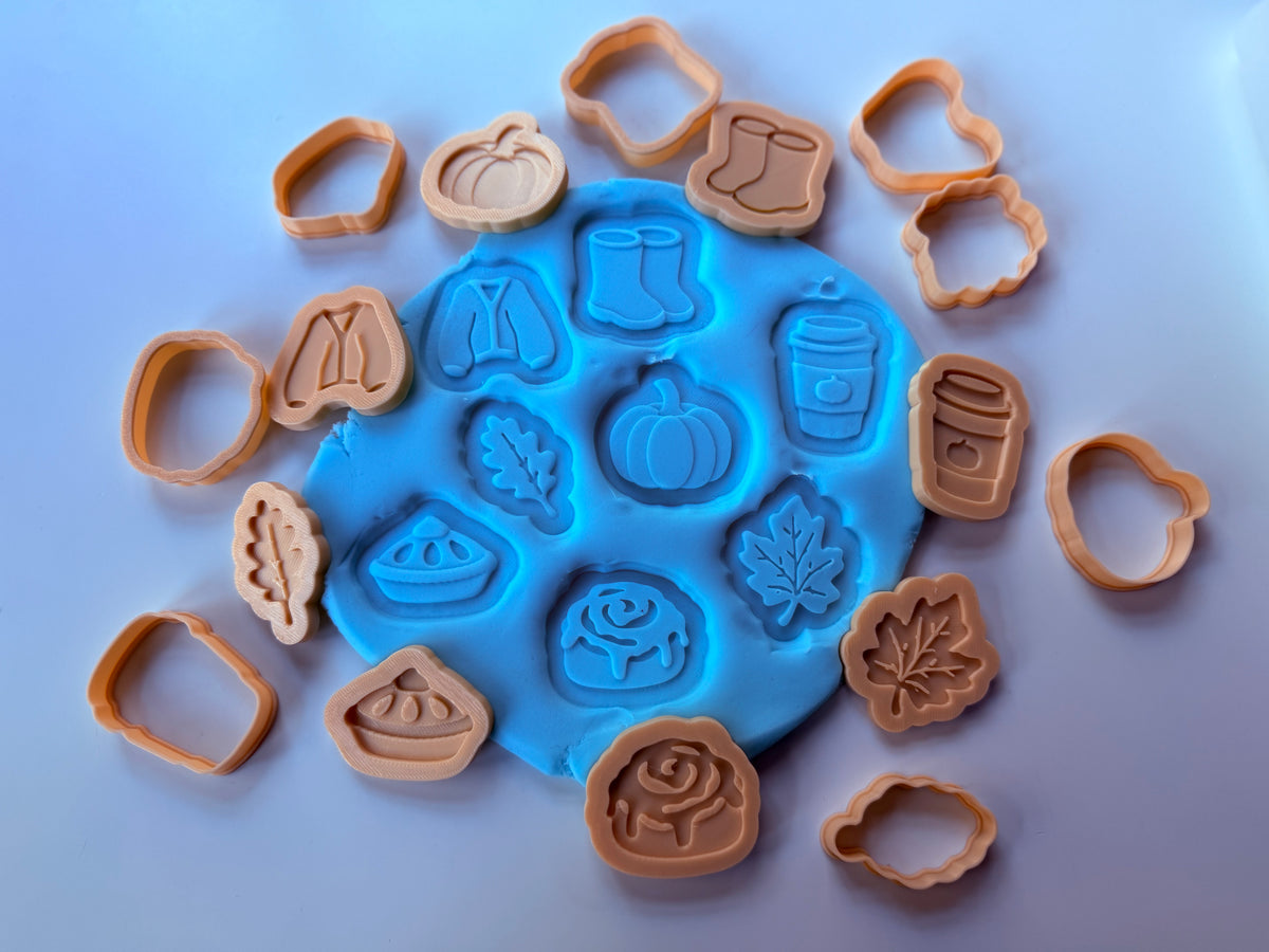 Autumn Mini Set of 8 – 3D Deboss Stamps & Matching Cookie Cutters