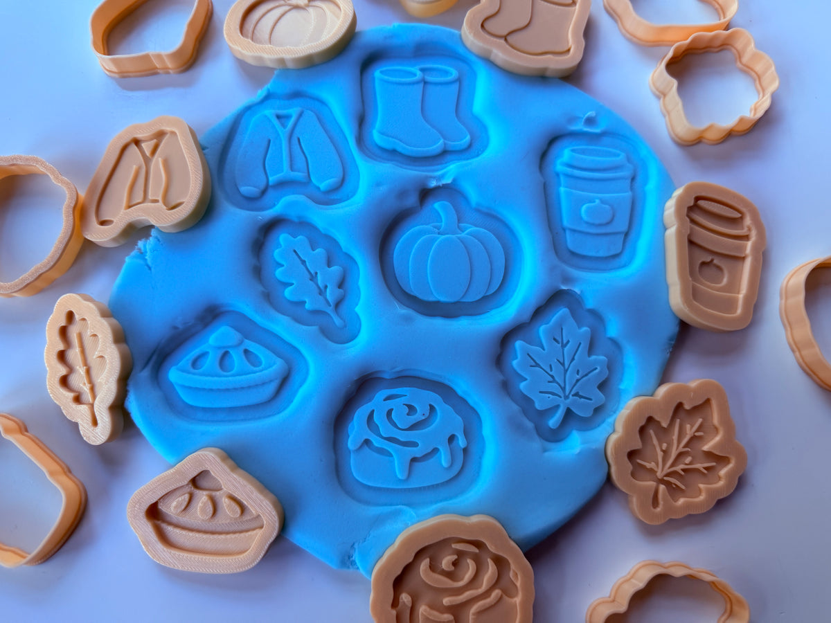 Autumn Mini Set of 8 – 3D Deboss Stamps & Matching Cookie Cutters