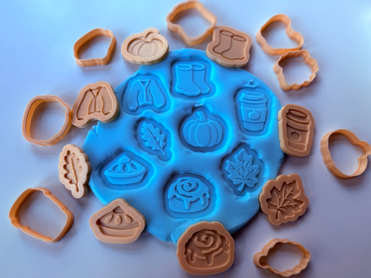 Autumn Mini Set of 8 – 3D Deboss Stamps & Matching Cookie Cutters