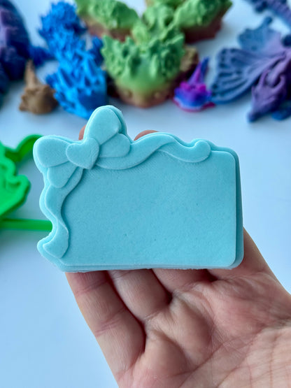 Valentine's day - bow heart frame - 3d deboss + matching cutter