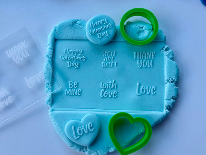 Valentine's day - writing - Debossing + matching cutter heart and circle