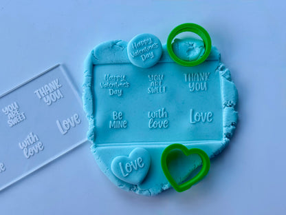 Valentine's day - writing - Debossing + matching cutter heart and circle