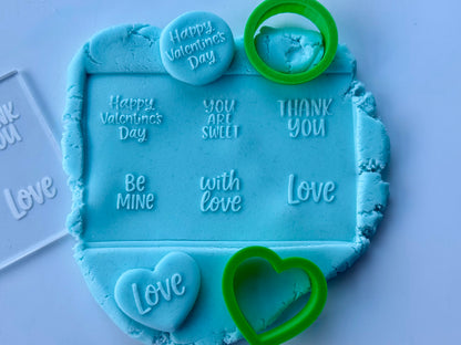 Valentine's day - writing - Debossing + matching cutter heart and circle