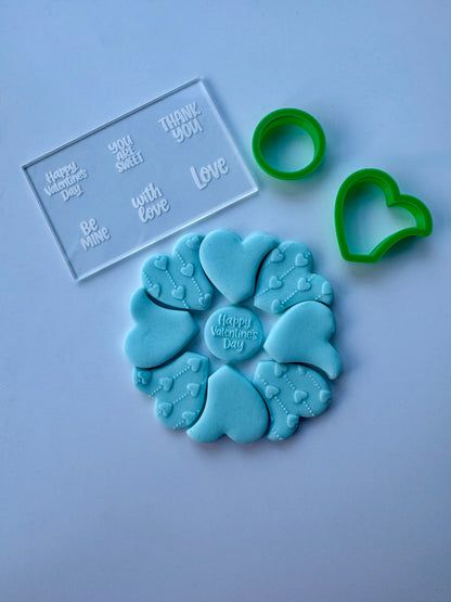 Valentine's day - platter set - deboss + matching cutter