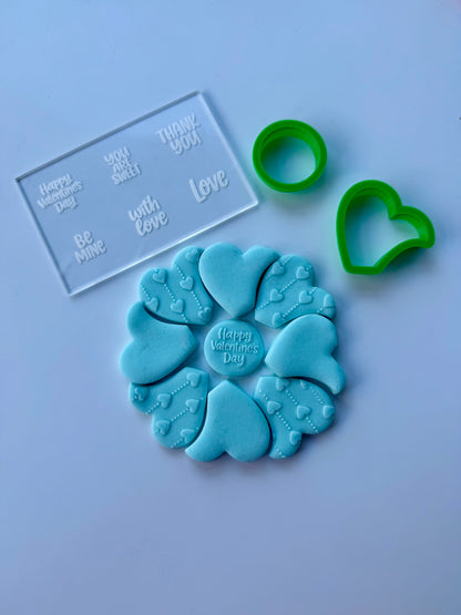 Valentine's day - platter set - deboss + matching cutter