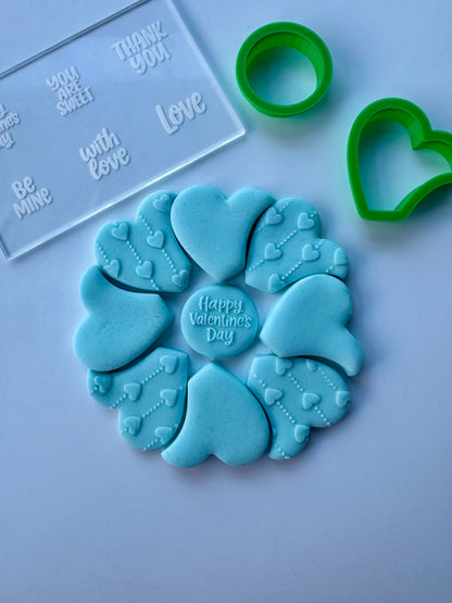Valentine's day - platter set - deboss + matching cutter
