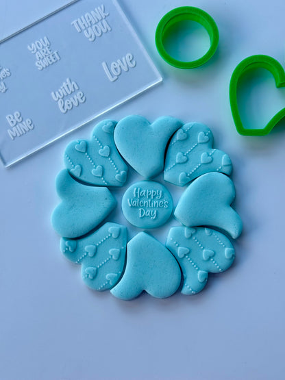 Valentine's day - platter set - deboss + matching cutter