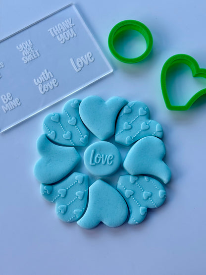 Valentine's day - platter set - deboss + matching cutter
