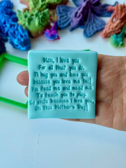 Mother’s Day - poem stamp and cutter