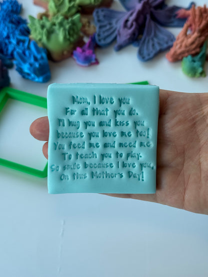 Mother’s Day - poem stamp and cutter
