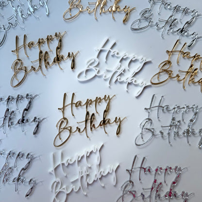 Set of 10 - Happy Birthday Cake Charm - acrylic any colour