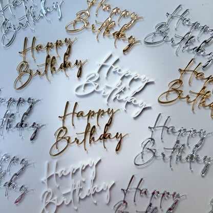 Set of 10 - Happy Birthday Cake Charm - acrylic any colour