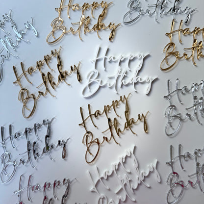 Set of 10 - Happy Birthday Cake Charm - acrylic any colour