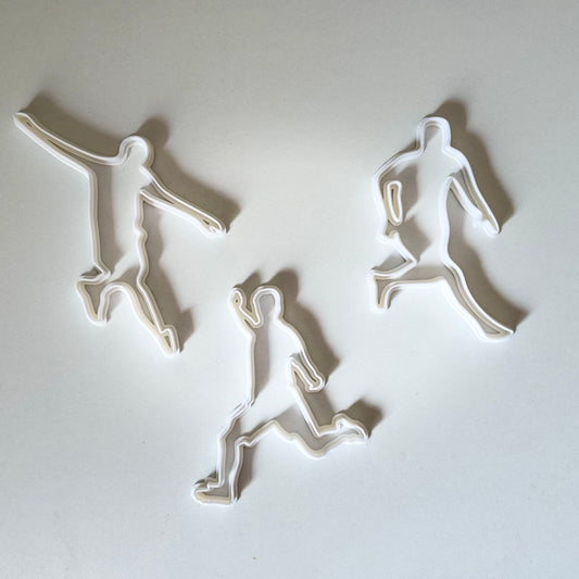 Set of 3 soccer player - football - silhouette cutter - M1053