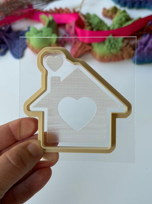 New home heart - deboss + matching cutter