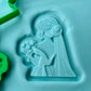 wedding girl with flowers - bride 3D deboss + matching cutter MS1032