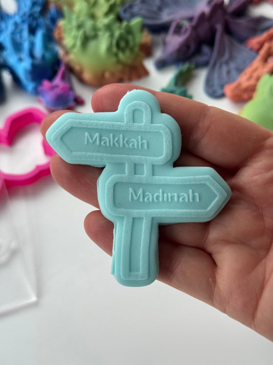 sign -  Makkah - Madinah - debossing + cutter