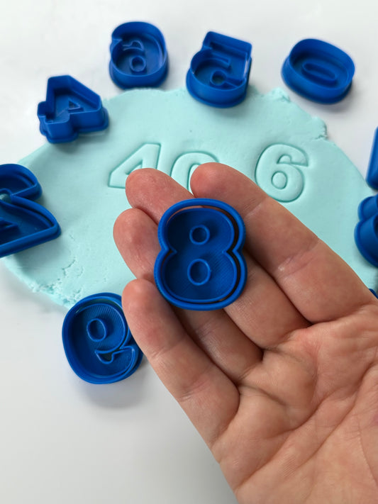 Number set 0 to 9 - cutter and stamp - plain font