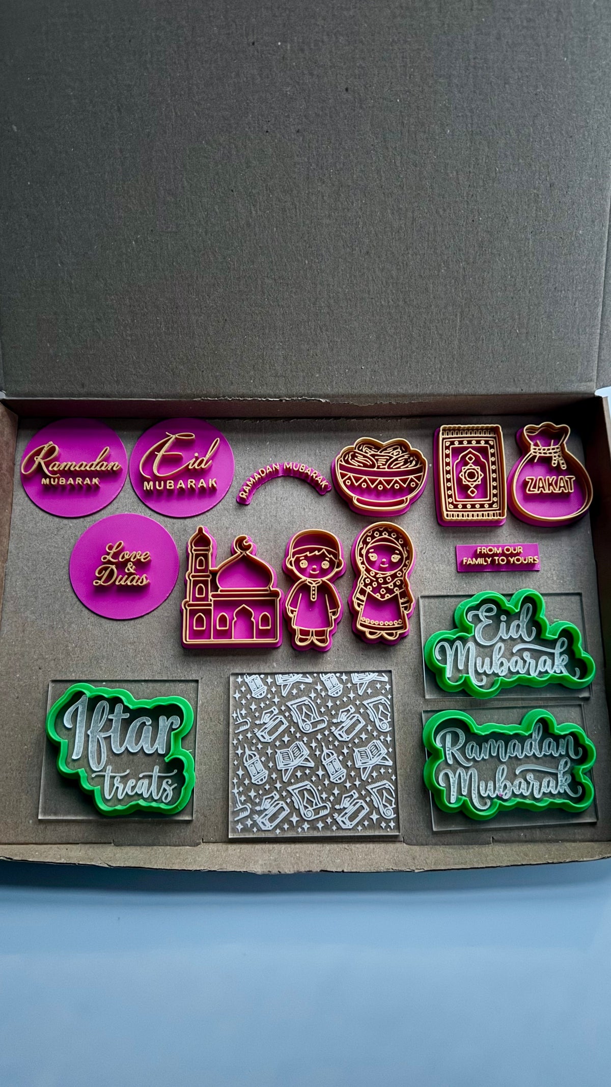 Eid/Ramadan box Deal- as per image deboss and cutters
