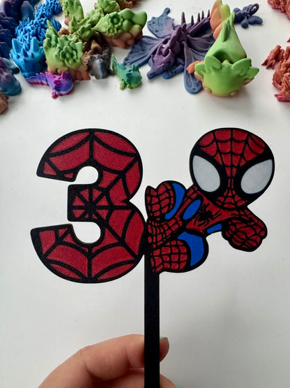 Spiderman cake topper age 1 to 9 and 11