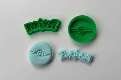 Pokemon logo and pokeball cutter + stamp MS1098