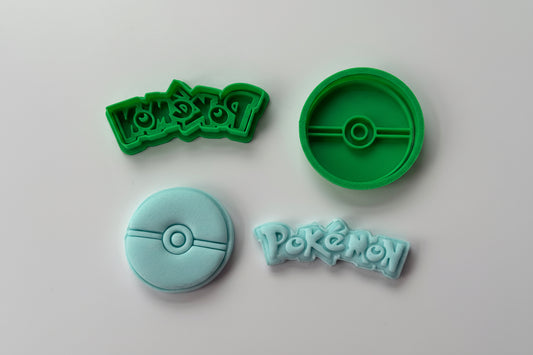 Pokemon logo and pokeball cutter + stamp MS1098