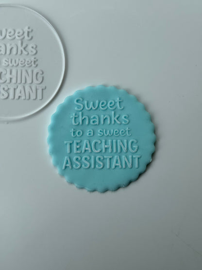 sweet thanks to a sweet teaching assistant deboss