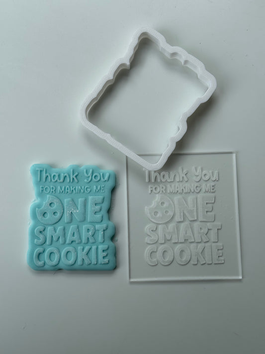 thank you for making me one smart cookie - teacher - cutter + deboss
