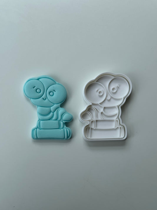 worm on books - teacher - cookie cutter + stamp