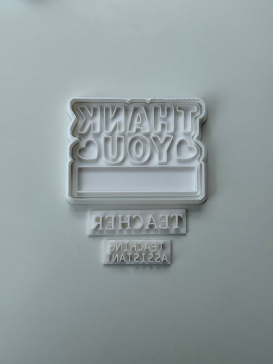 thank you - teacher - assistant - cookie cutter + stamps