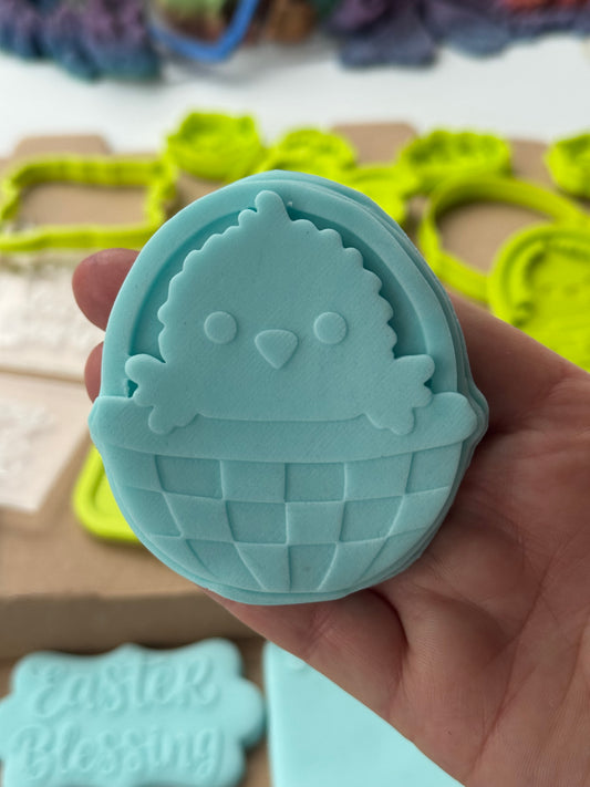 Easter 3d deboss and matching cutter chick