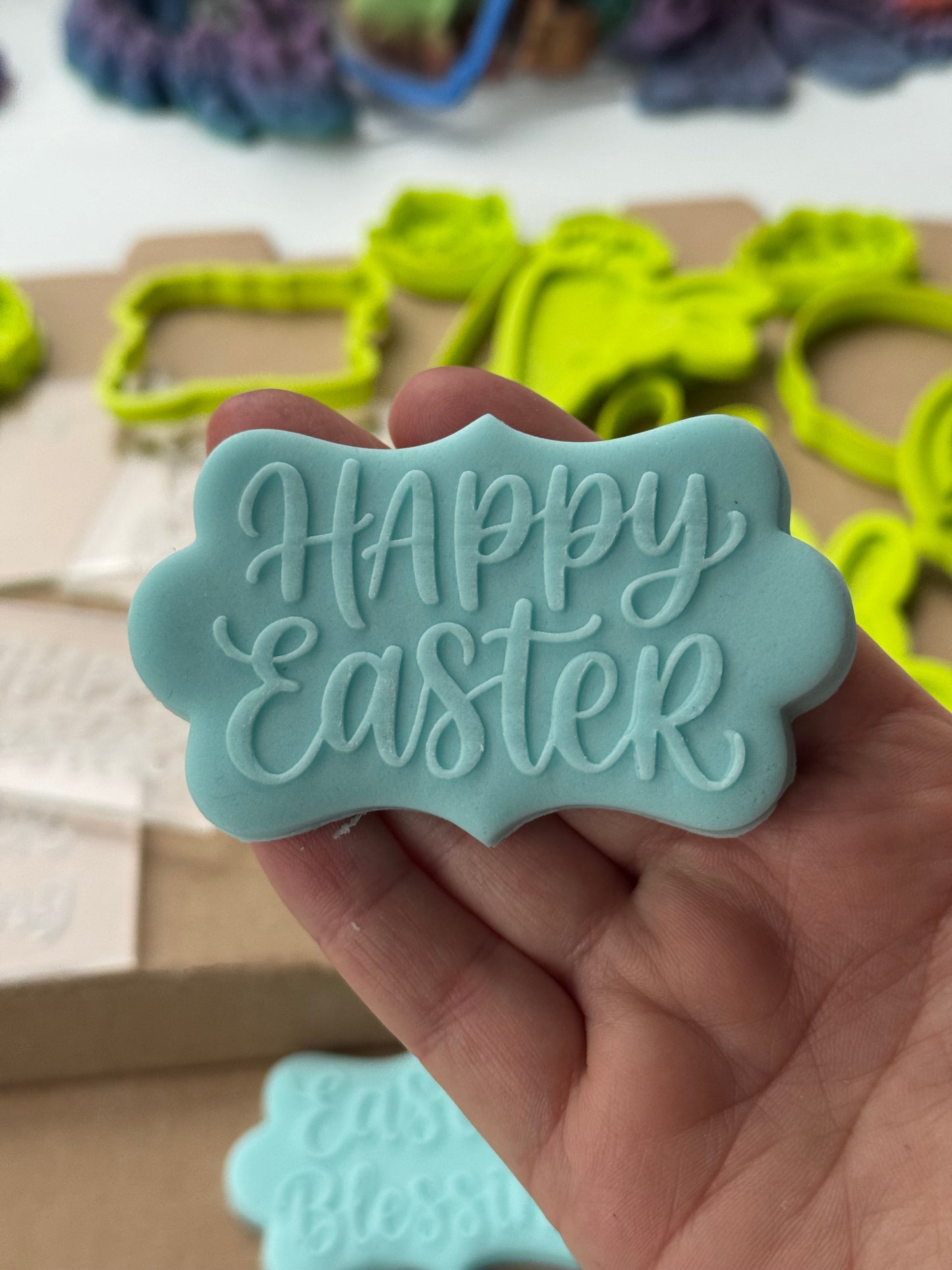 Happy Easter deboss and matching cutter