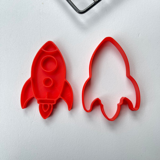 Spaceship rocket - Paint Your Own - Cookie cutter + Stamp