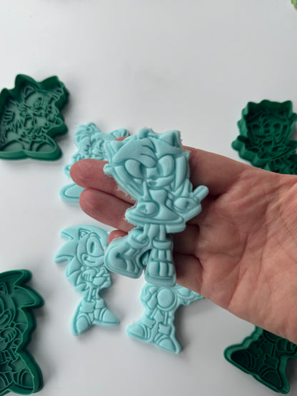 Sonic The Hedgehog-inspired and friends cookie cutter + stamp