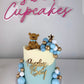 Baby Boy - cake charm - gold mirror