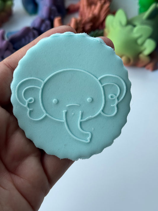 Jungle animal - Elephant Face deboss disc
