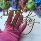 Gold mirror Happy Birthday charm
