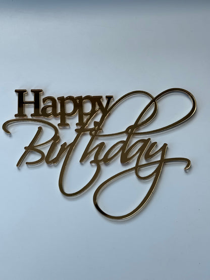 Gold mirror Happy Birthday charm