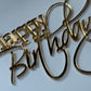 Gold mirror Happy Birthday charm