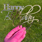 Gold mirror Happy Birthday charm