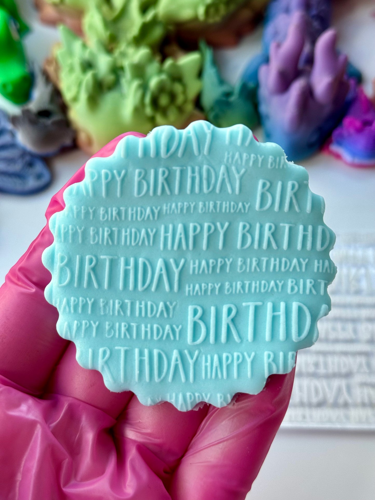 Happy Birthday Texture pattern Debossing