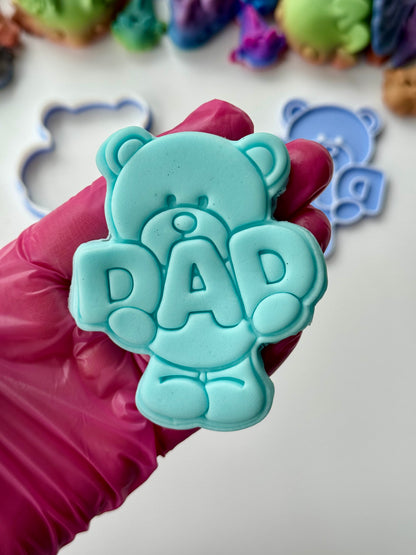 Dad teddy Bear stamp and matching cutter