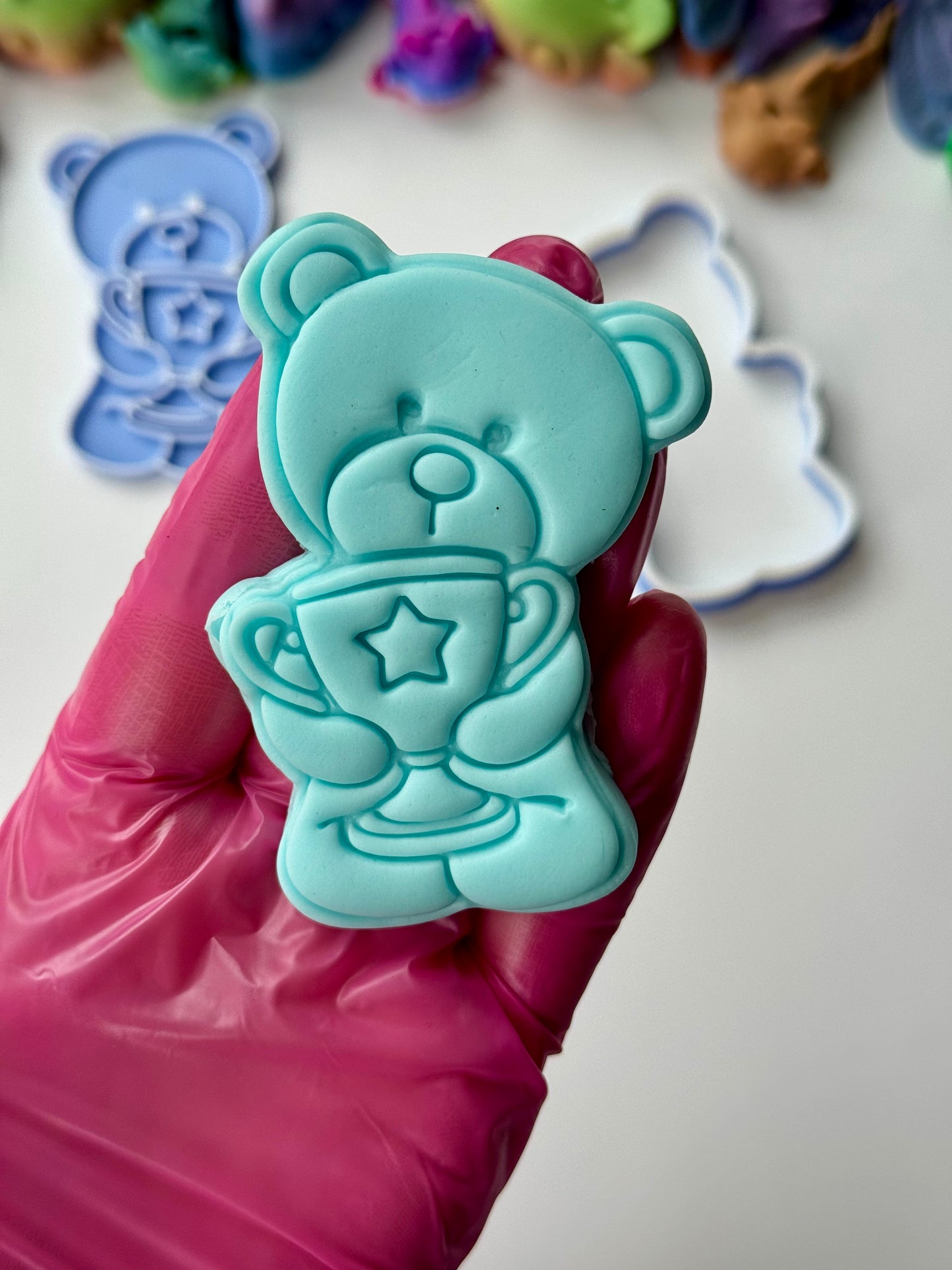 Trophy teddy Bear stamp and matching cutter