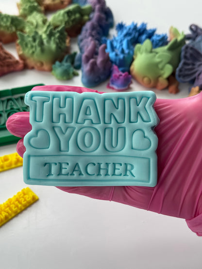 thank you - teacher - assistant - cookie cutter + stamps