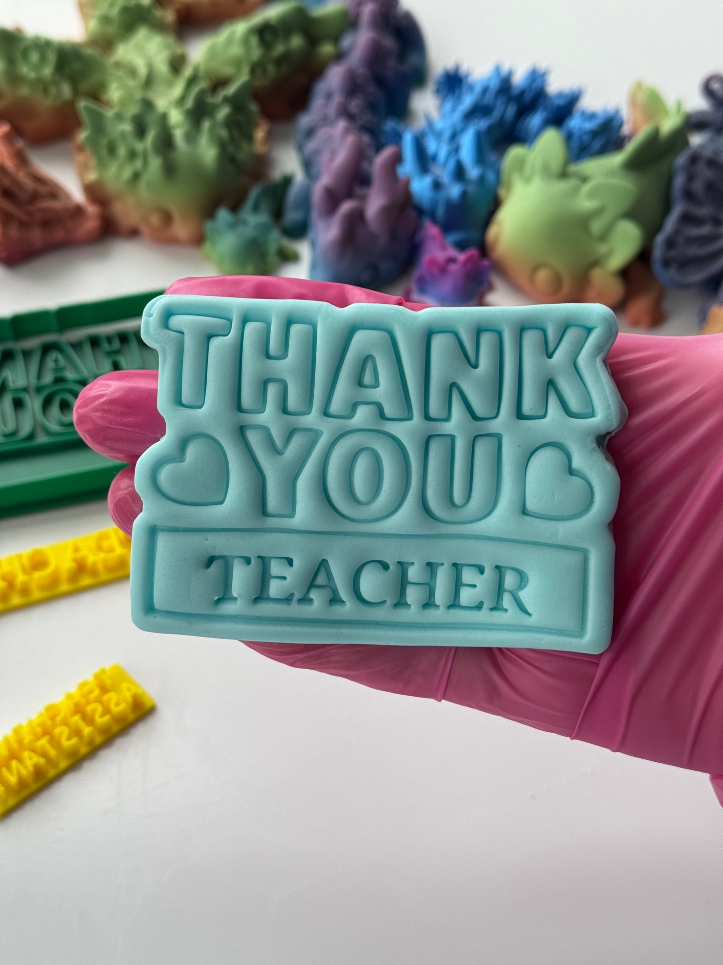 thank you - teacher - assistant - cookie cutter + stamps