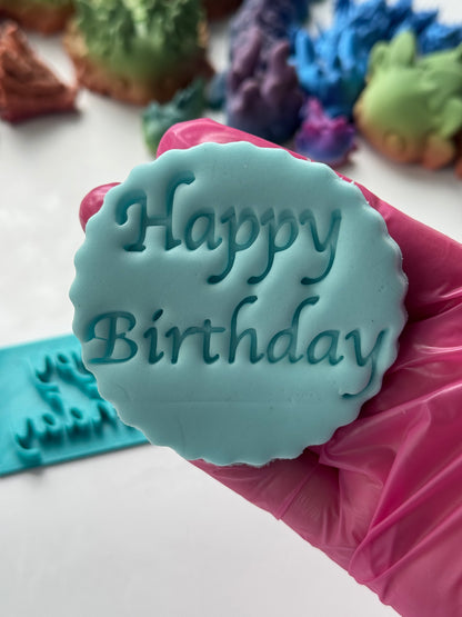 Happy Birthday - apple ch - Embossing - stamp