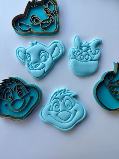 Lion king cookie cutter + stamp set of 3