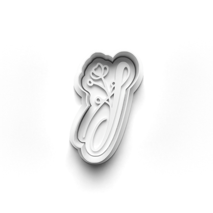 Flower Alphabet cookie cutter + stamp 0815_