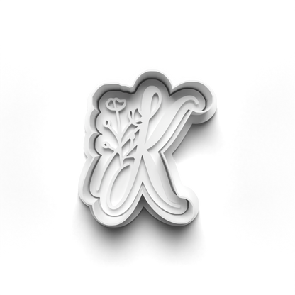 Flower Alphabet cookie cutter + stamp 0815_